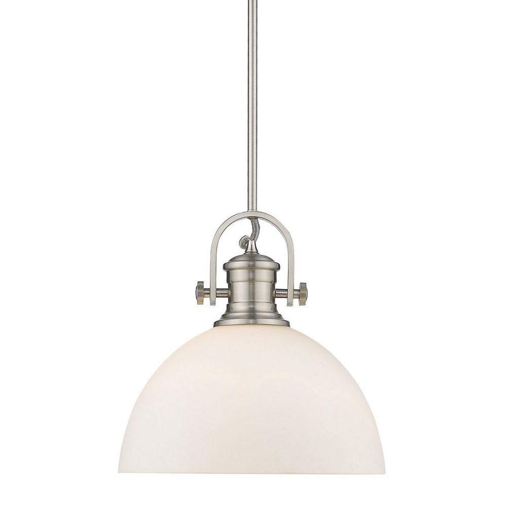 Golden Lighting-3118-L PW-OP-Hines - 1 Light Pendant-13.13 Inches Tall and 13.5 Inches Wide Pewter Opal Black Finish